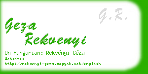 geza rekvenyi business card